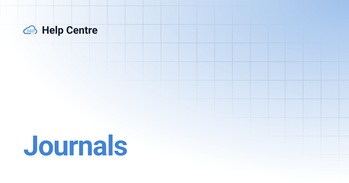 Journals | Help Centre